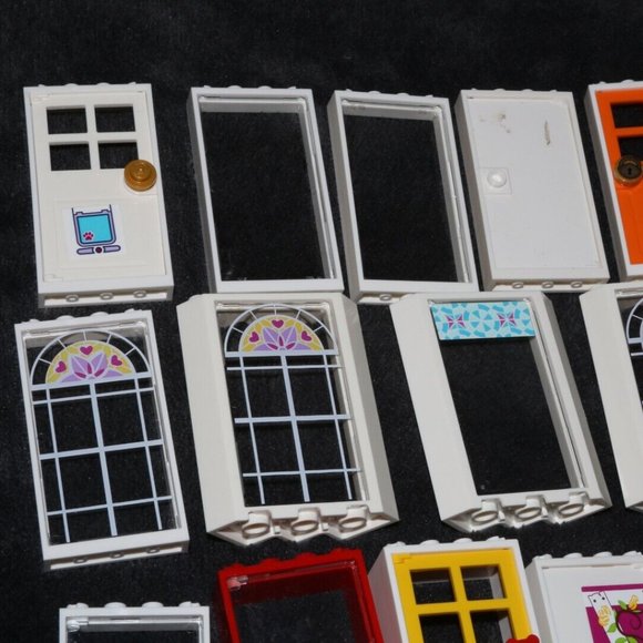 Lego friends doors windows white frames 28327 lot castle door, panes - Picture 9 of 16